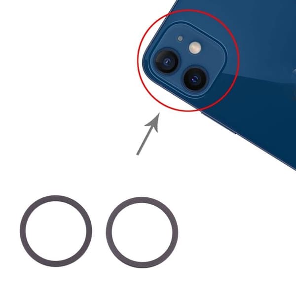 Original iPhone 12 Kameraring (2-pack) - Svart Svart