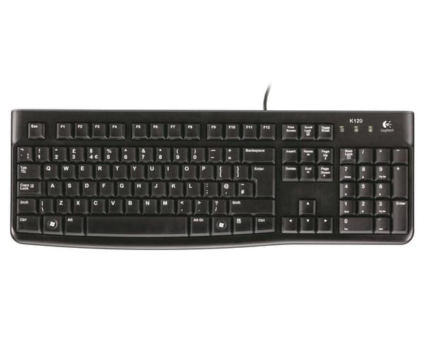Original Logitech K120 Tangentbord, Pan Nordisk Layout Svart