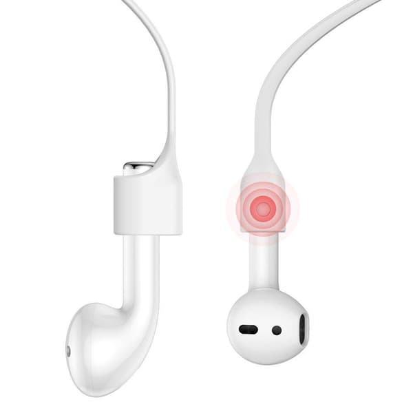 Baseus Sport Silikonsnöre till Apple Airpods 1-2 - Vit Svart