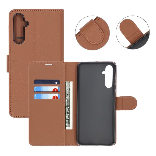 Samsung Galaxy A05s Wallet Case with Stand - Brown