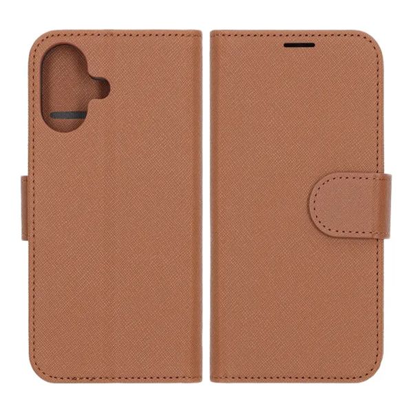 Plånboksfodral med stativ till iPhone 17 - Brun