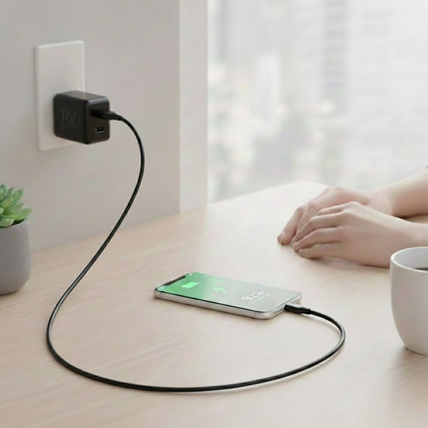 Rvelon USB-A to USB-C Cable 1 Meter - Black