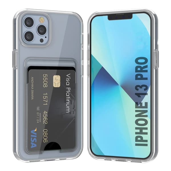 iPhone 13 Pro Mobile Case with Card Holder TPU Rvelon - Transparent