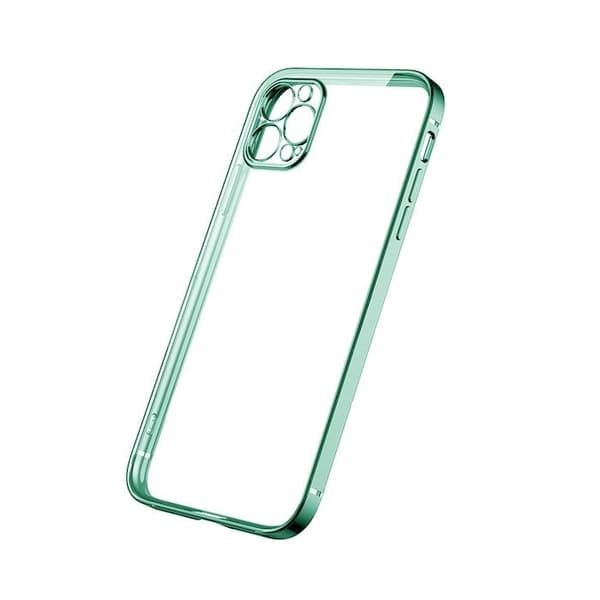 iPhone 12 Pro Max Tunn Transparent Ram Skal Hög kvalité - Grön Svart