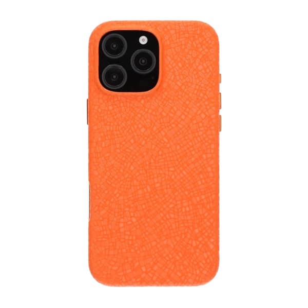 Crystal Grain Full Wrap Magnetic PU Leather Case For iPhone 16 Pro Max Orange