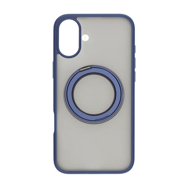 Matte case 360 ​​rotating bracket Mobile Phone Case For iPhone 16 Plus Blue