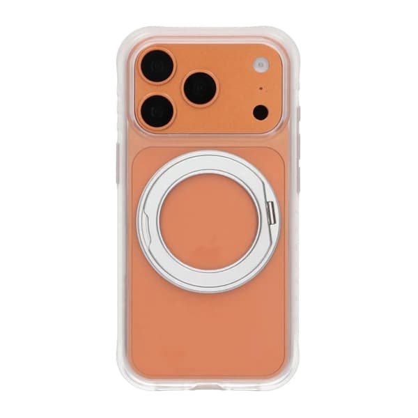 Matt MagSafe skal med ringstativ för iPhone 17 Pro och 18 Pro - Vit