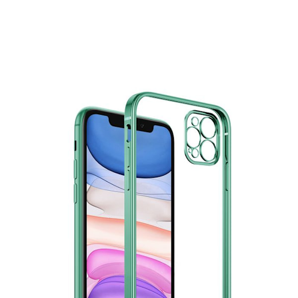 iPhone 12 Pro Max Tunn Transparent Ram Skal Hög kvalité - Grön