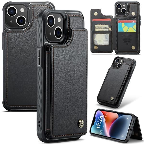 CASEME iPhone 14 Plus C22 Wallet Case RFID Blocking Card Holder - Black