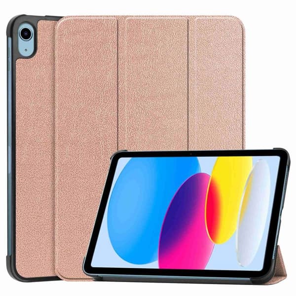 iPad A16 11" 2025/10.9" 2024 Tri-Fold Cover in PU Leather - Rose Gold
