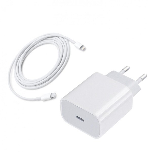 Strömadapter 20W + 1M USB-C Lightningkabel Till Apple Enheter