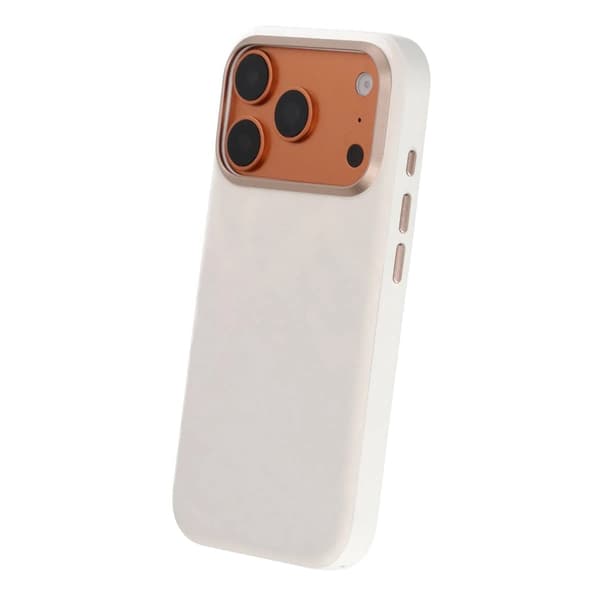 Plume Textured Vegan-Leather Magnetic Case For iPhone 17 Pro/18 Pro White