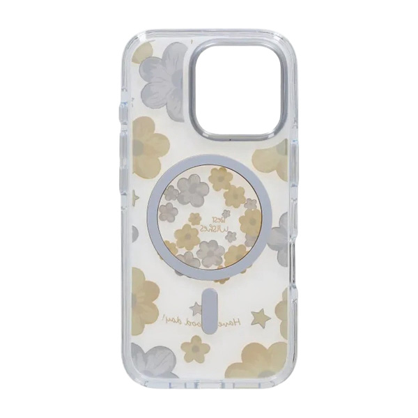 Gradient Floral Magnetic Case For iPhone 16 Pro Yellow