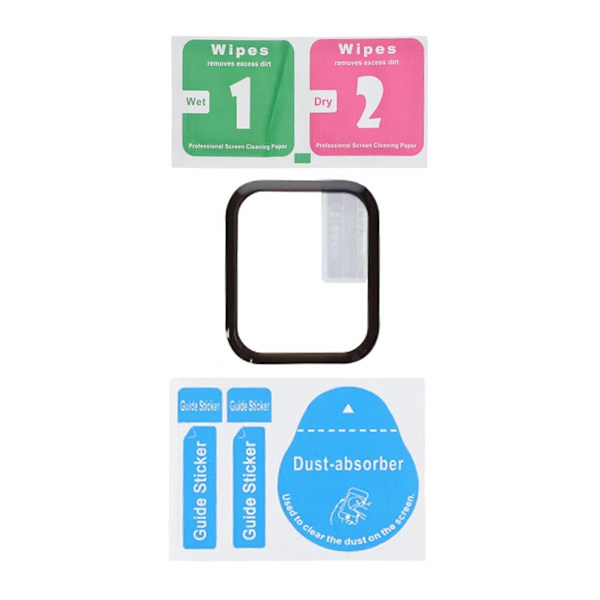Screen Protector Apple Watch Series 9 45mm Full Coverage Tempered Glass - Black
