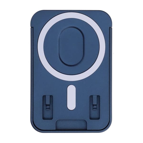 Magnetic Card Holder with Vertical Strip Kickstand Blue