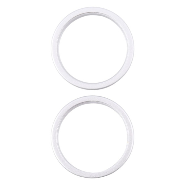 iPhone 16 Back camera lens outer protector hoop ring, 2-pack - Silver