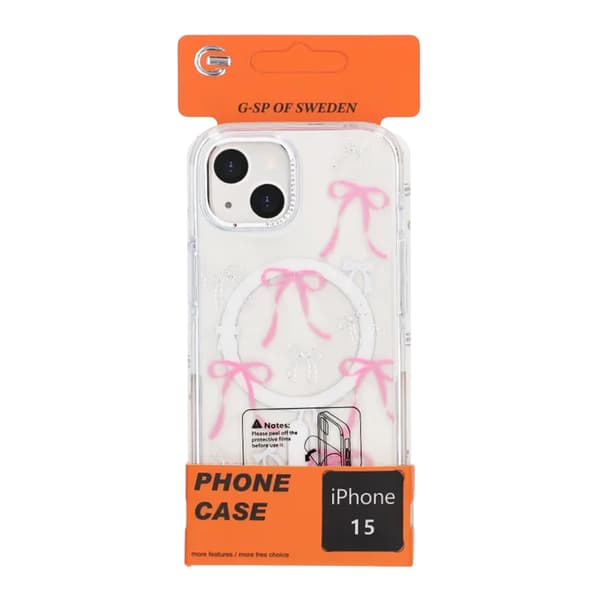 Sparkling Rhinestone Magnetic Case For iPhone 15 Butterfly Pink