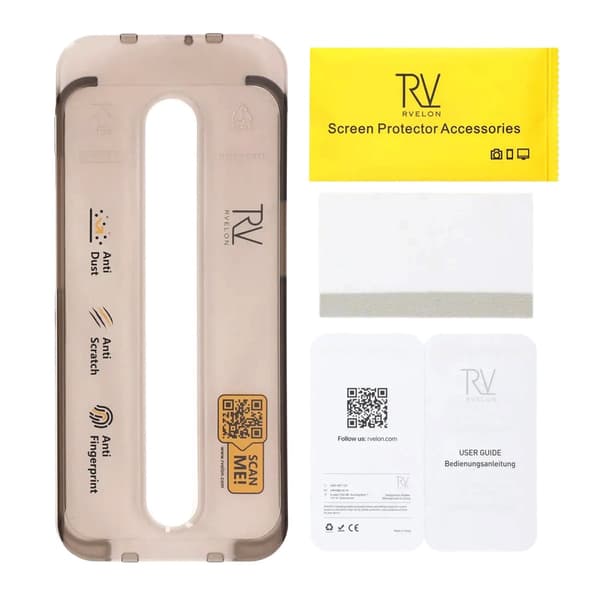 Rvelon Skärmskydd Heltäckande Privacy för iPhone 16 Pro Max - 20-pack till Monteringsram
