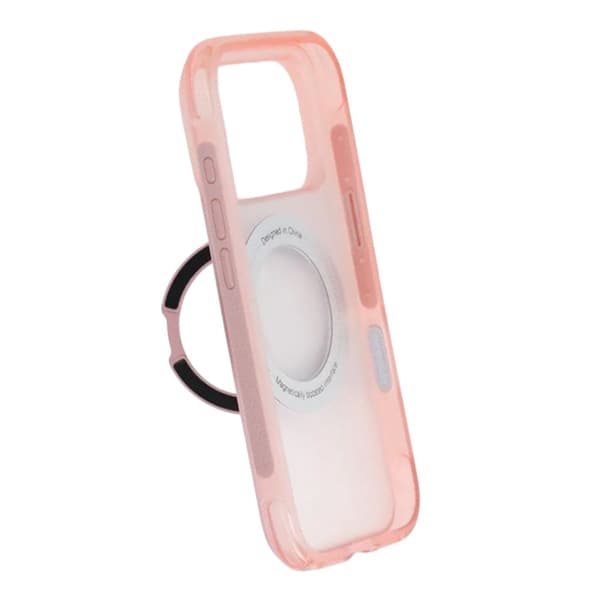 360-degree Rotating Stand Matte Magnetic Shockproof Airbag  Case  For iPhone 17 Pro Max/18 Pro Max Pink