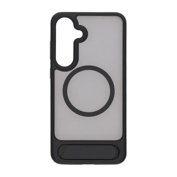 Black Feather Inclined Bracket Magnetic Case - Samsung Galaxy S25 Plus Black