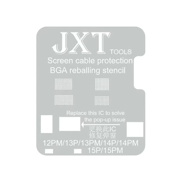 JXT TOOLS Cable Protection Shield BGA Reballing Stencil for 12 Pro Max to 15 Pro Max