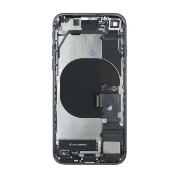 Original iPhone 8 Komplett Baksida Med Alla Flex Kablar - Svart