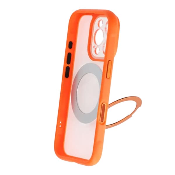 Skal med Roterbart MagSafe-Stativ för iPhone 16 Pro Max - Orange