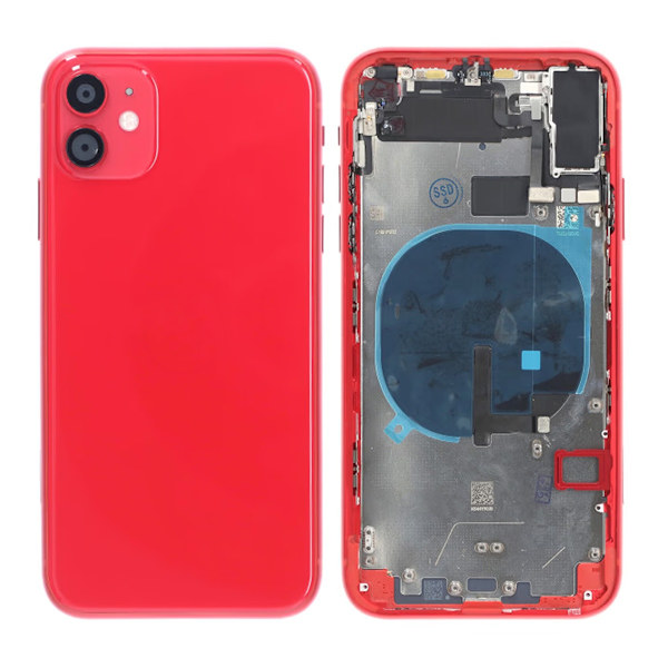 iPhone 11 Baksida med Komplett Ram Premium - Röd