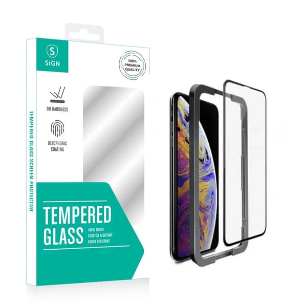 SiGN Heltäckande Skärmskydd i Härdat Glas för iPhone 14 Pro Svart