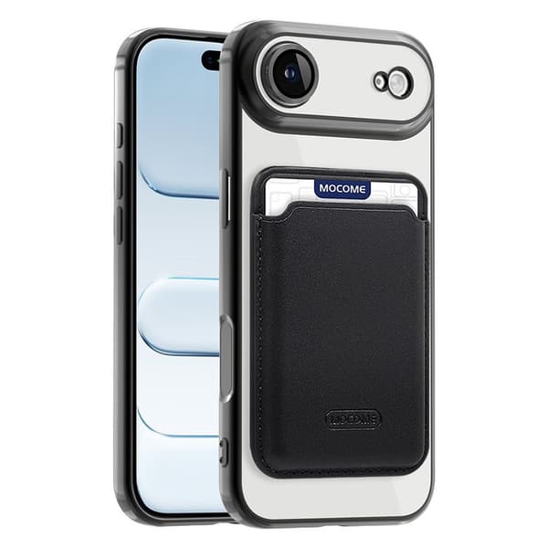 iPhone 17 Air MagSafe Case with Detachable Card Holder - Black
