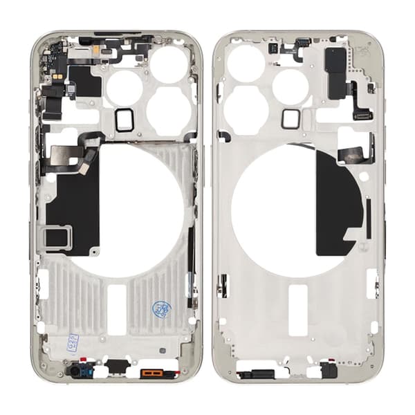 iPhone 15 Pro Middle Frame with Small Parts OEM - Titanium White