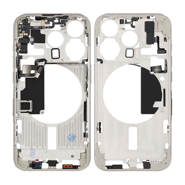 iPhone 15 Pro Mittenram med smådelar OEM - Titanvit