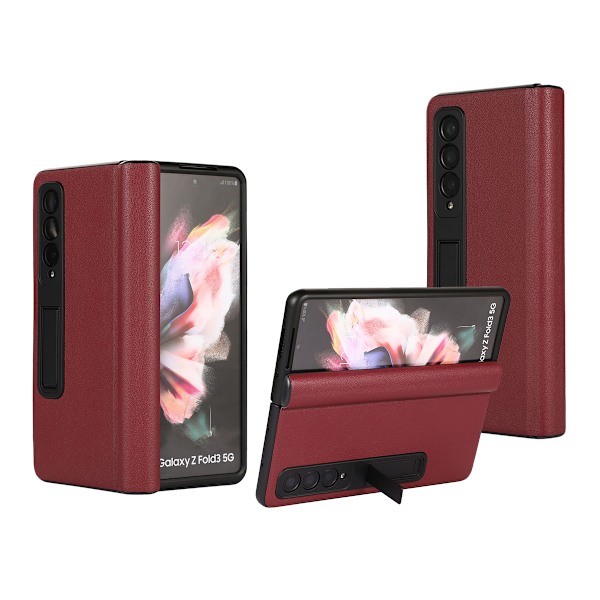 Samsung Galaxy Z Fold 3 Mobilskal Fodral Läder - Röd