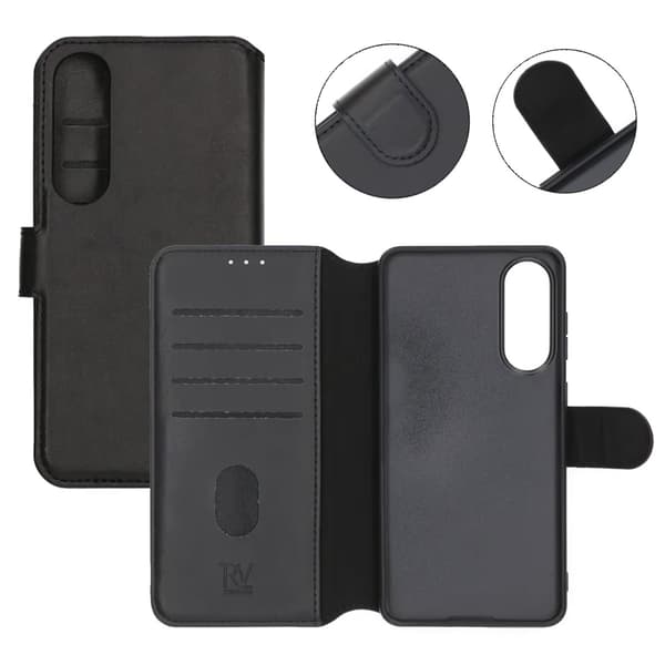 Rvelon Wallet Case for Samsung S25 Edge - Black