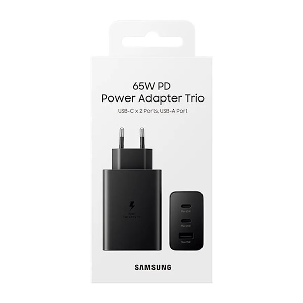 Samsung Trio Laddare 65W 2xUSB-C 1xUSB-A - Svart