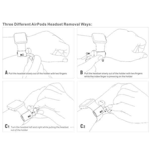 Silikonhållare för Apple Airpods / Pro - Apple Watch - Vit Svart