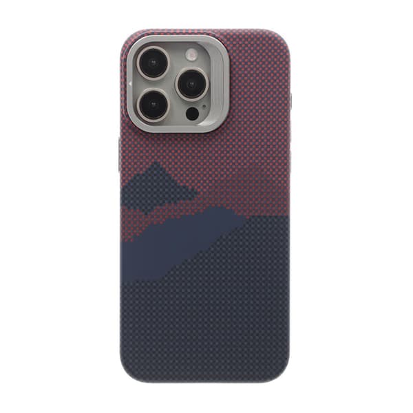 Mountain and xinghe mountain peak Case For iPhone 15 Pro Max mountaln red