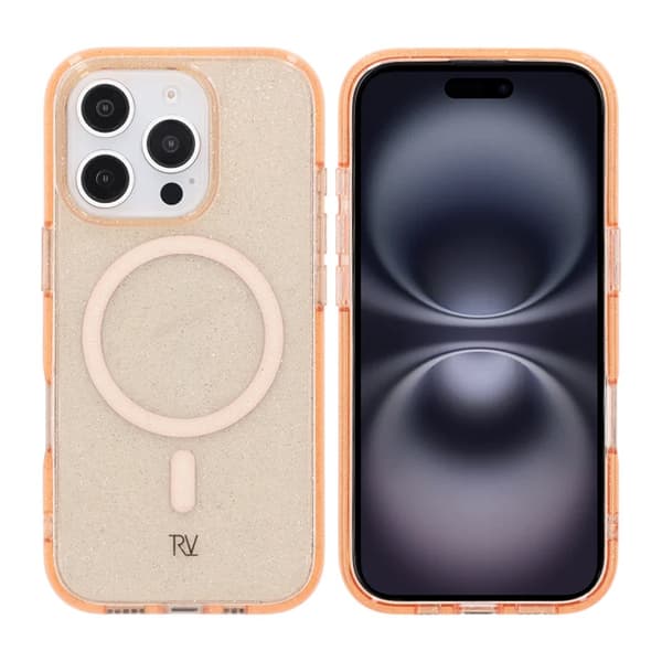 iPhone 16 Pro Rvelon TPU Mobile Case with MagSafe - Glitter Gold
