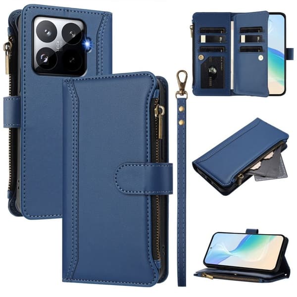 Xiaomi 15T Pro Cover with 9 Card Slots - Dark blue