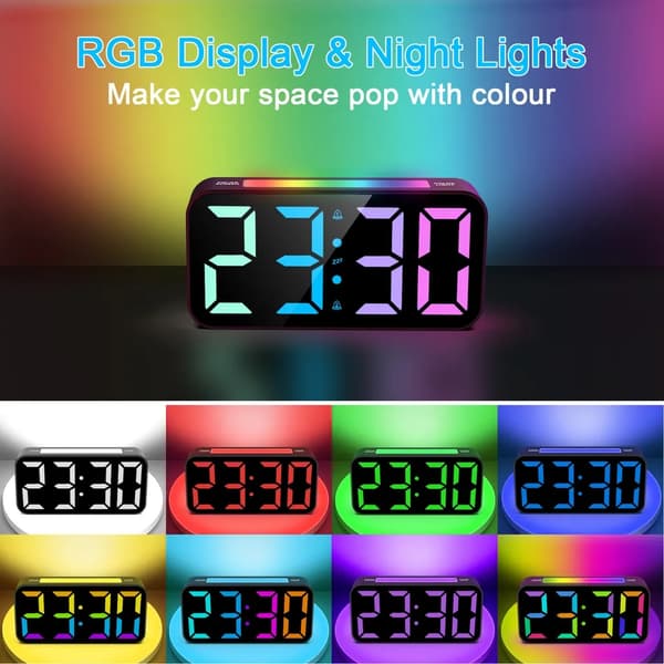 SiGN RGB Digital väckarklocka med vibrator - Svart Svart