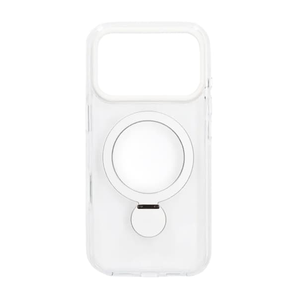 Magsafe Case for iPhone 17 Pro Max - Transparent white with ring stand