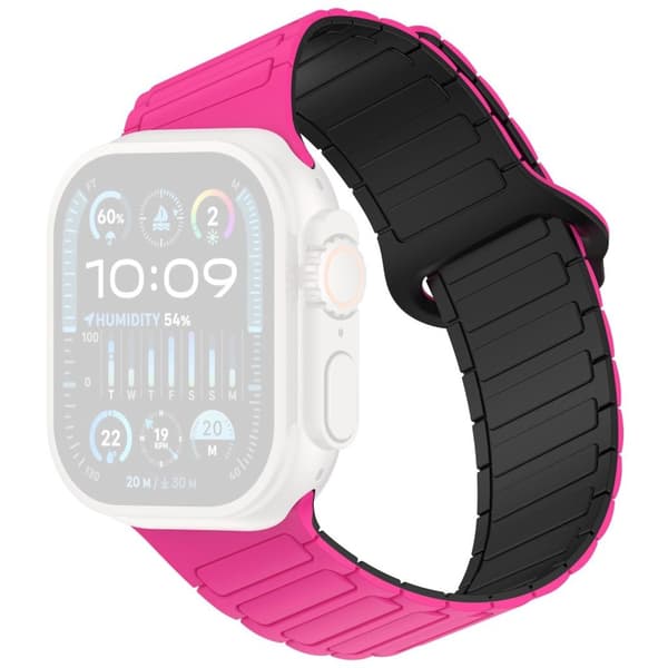 Apple Watch 49/46/44/42mm Silicone Watch Strap Magnetic Loop - Pink/Black