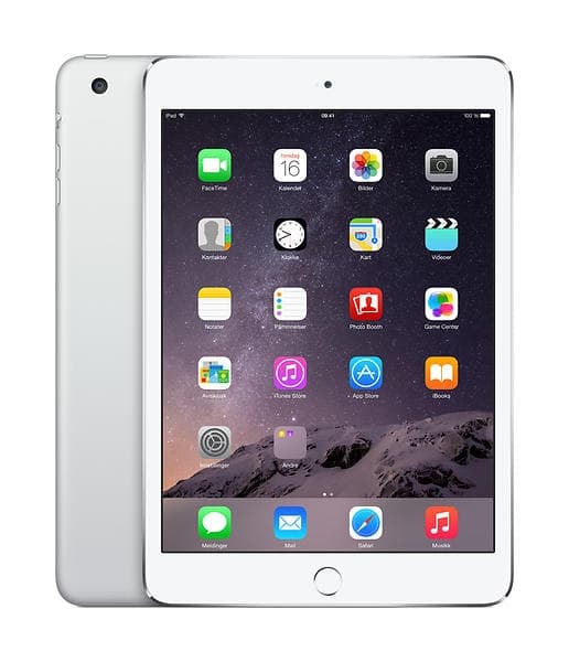iPad Mini 3 16GB 4G (Cellular) - 1 År Garanti Begagnad i Nyskick - Silver Vit