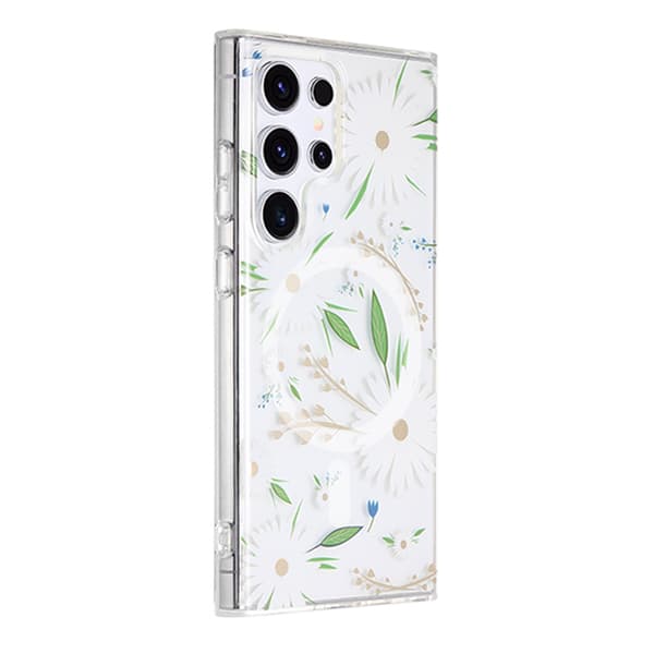 Mobile Case Magnet for Samsung Galaxy S23 Ultra - Flowers White