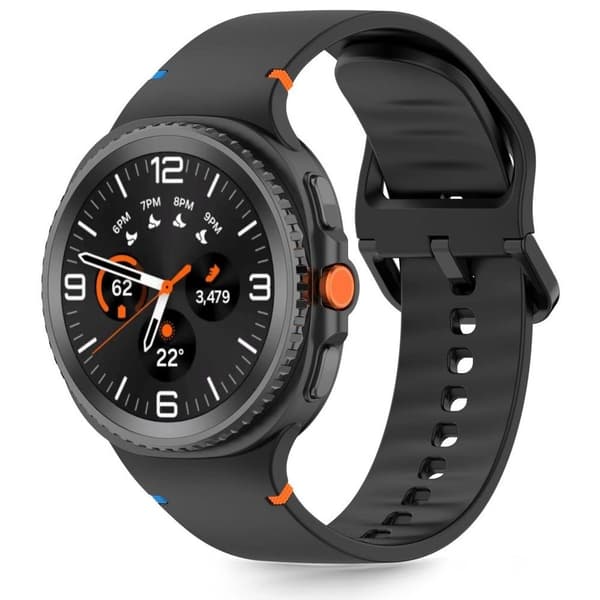 Tech-Protect Silicone Watch Strap for Samsung Galaxy Watch 8/8 Classic - Black