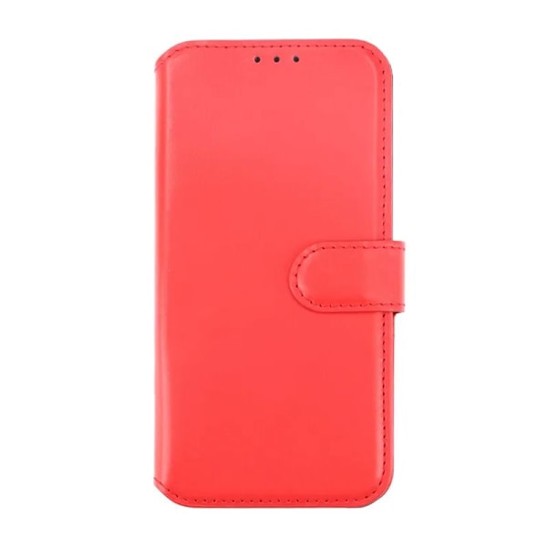 iPhone 15 Plus Plånboksfodral Läder Rvelon - Röd