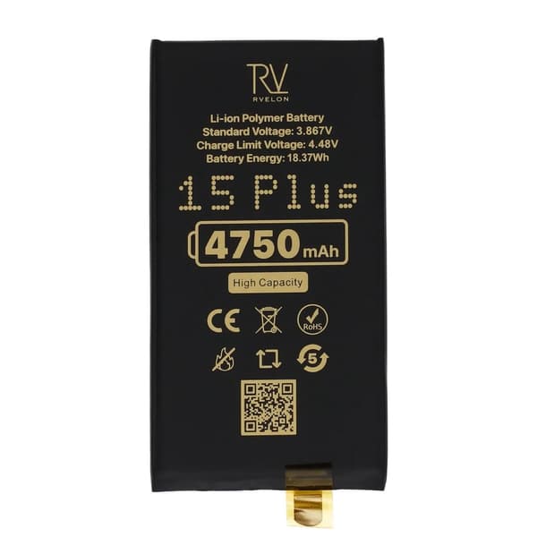 RV Battery cell 505197PL for iPhone 15 Plus, 4750mAh