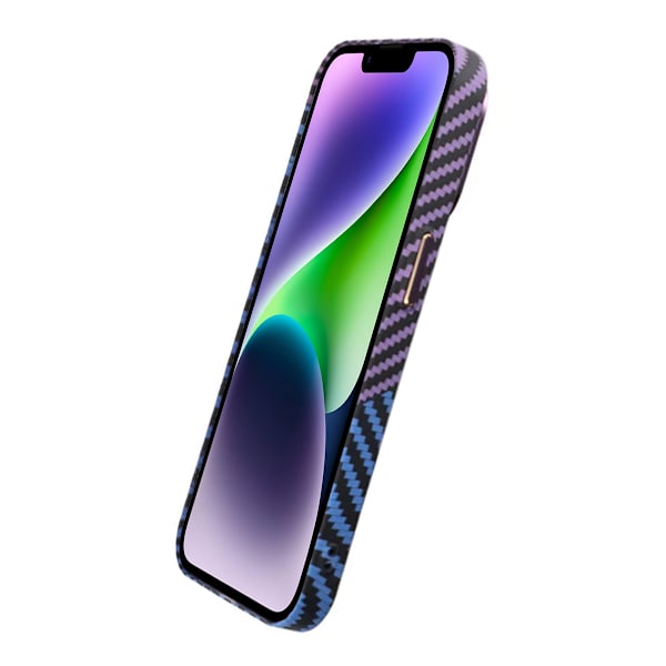 Kolfiber Skal iPhone 14 Pro - Lila & Blå