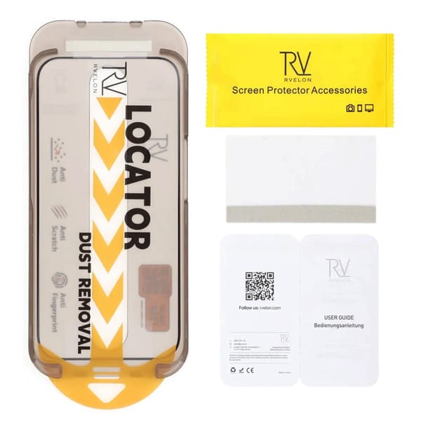 Rvelon Skärmskydd för iPhone 14 Pro/15/16 med Monteringsram - 2.5D Härdat Glas