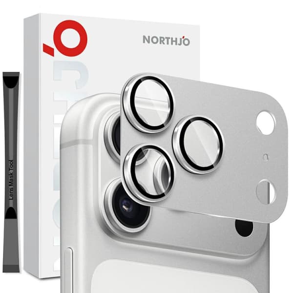 NORTHJO iPhone 18 Pro Max Lens Protector Tempered Glass Metal - Silver